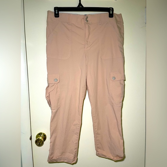 Democracy Pants - Democracy “Ab” Solution Women's Pink Cargo Crop Pants Size 14